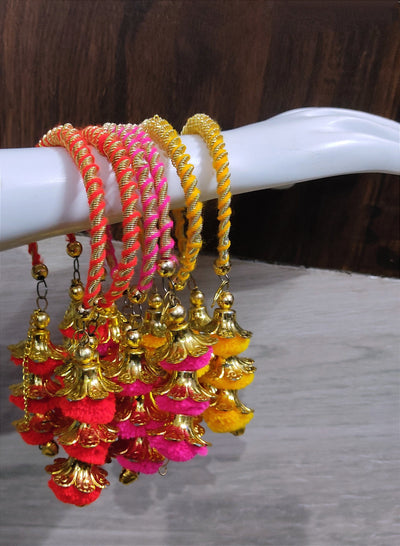 Jeweljunk Navratri Special Multicolour Pom Pom Necklace set